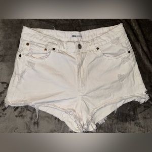 Zara white denim shorts size 14